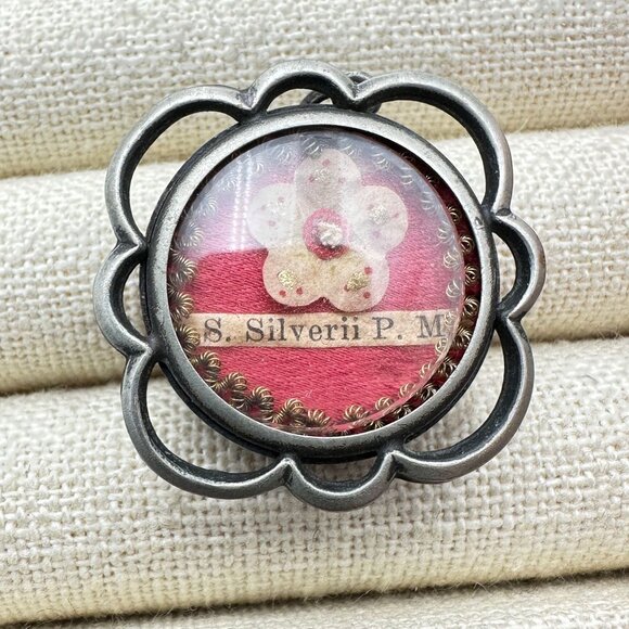 RARE Antique Religious Relic Rare Saint Silverii Silverius Pope Martyr Died 537